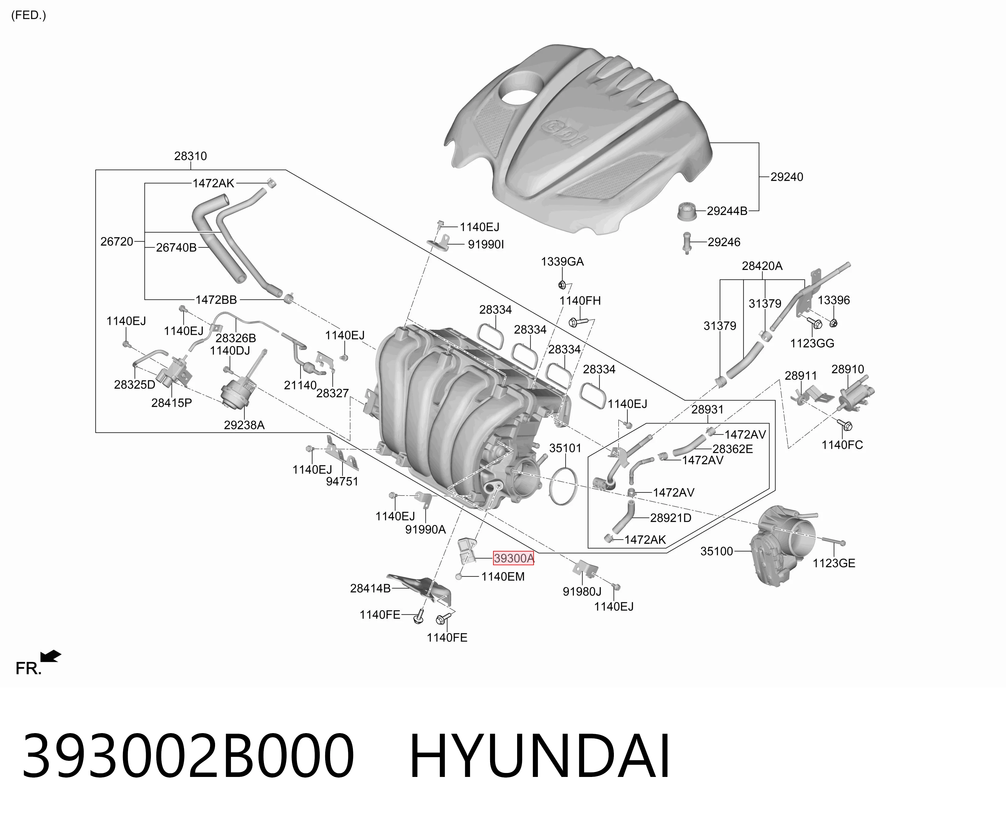 393002B000 Hyundai/Kia Датчик давления воздуха