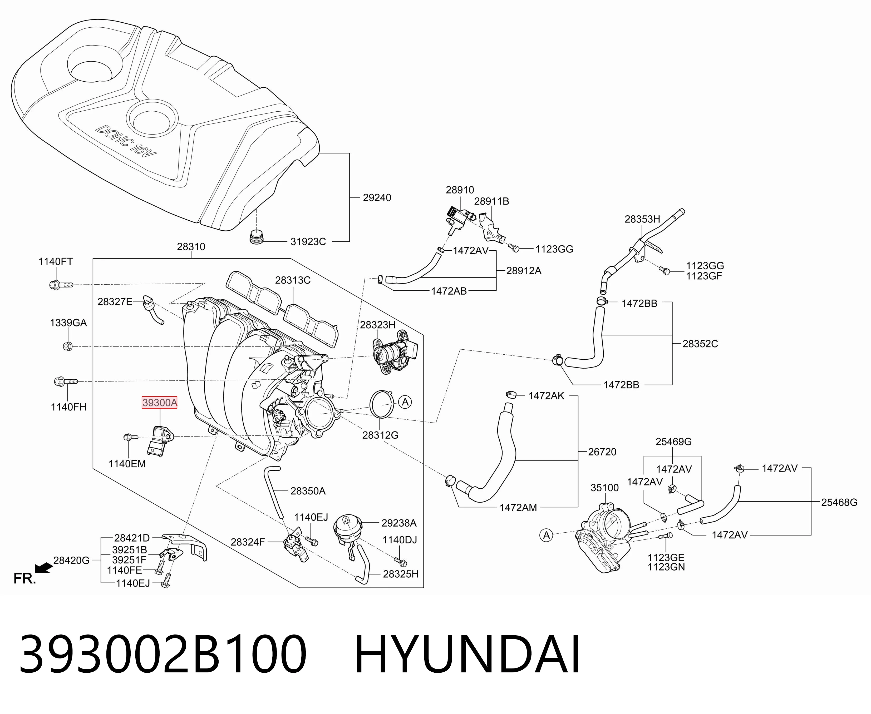 393002B100 Hyundai/Kia Датчик давления воздуха