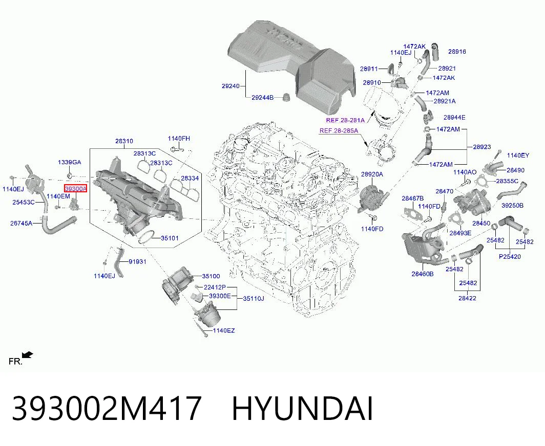 393002M417 Hyundai/Kia Датчик давления воздуха