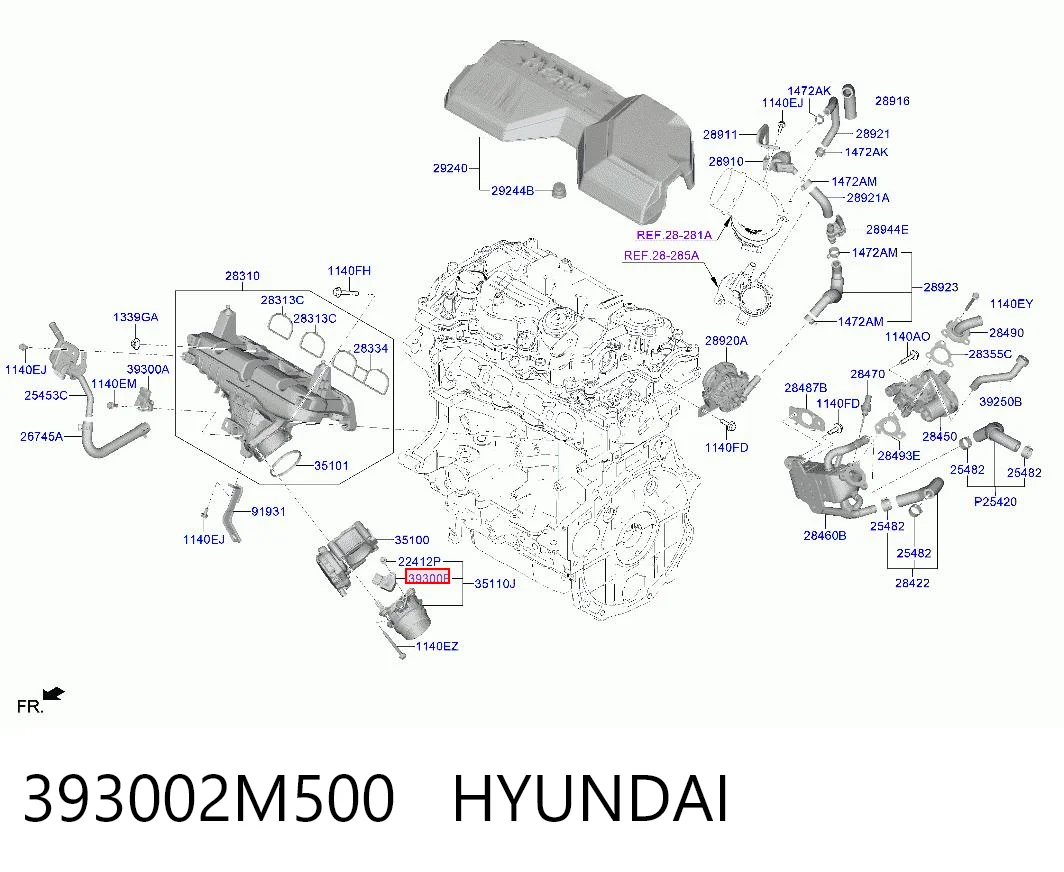 393002M500 Hyundai/Kia Датчик давления наддува турбины