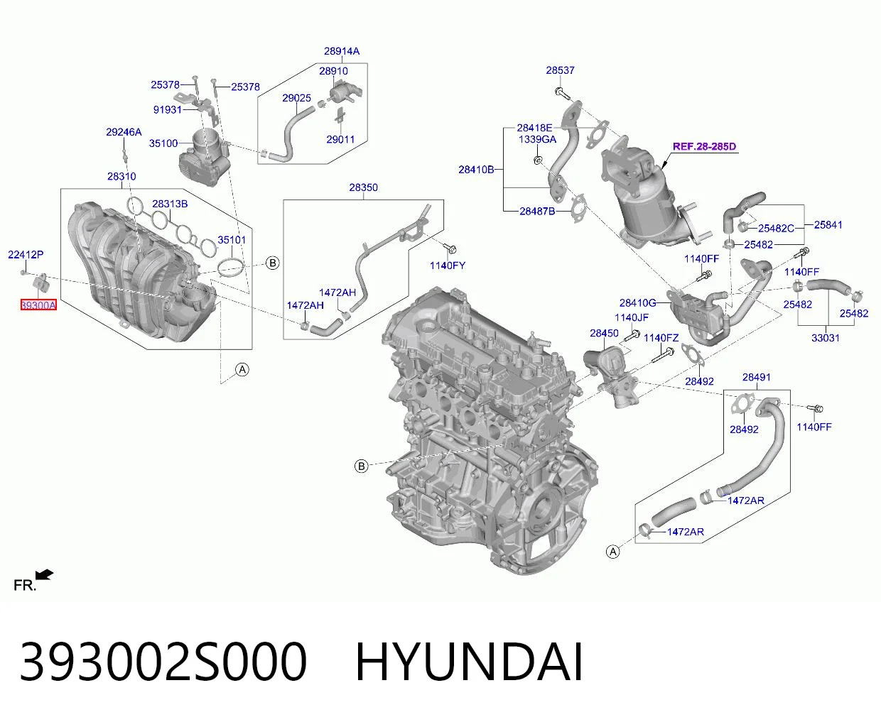 393002S000 Hyundai/Kia Датчик давления воздуха