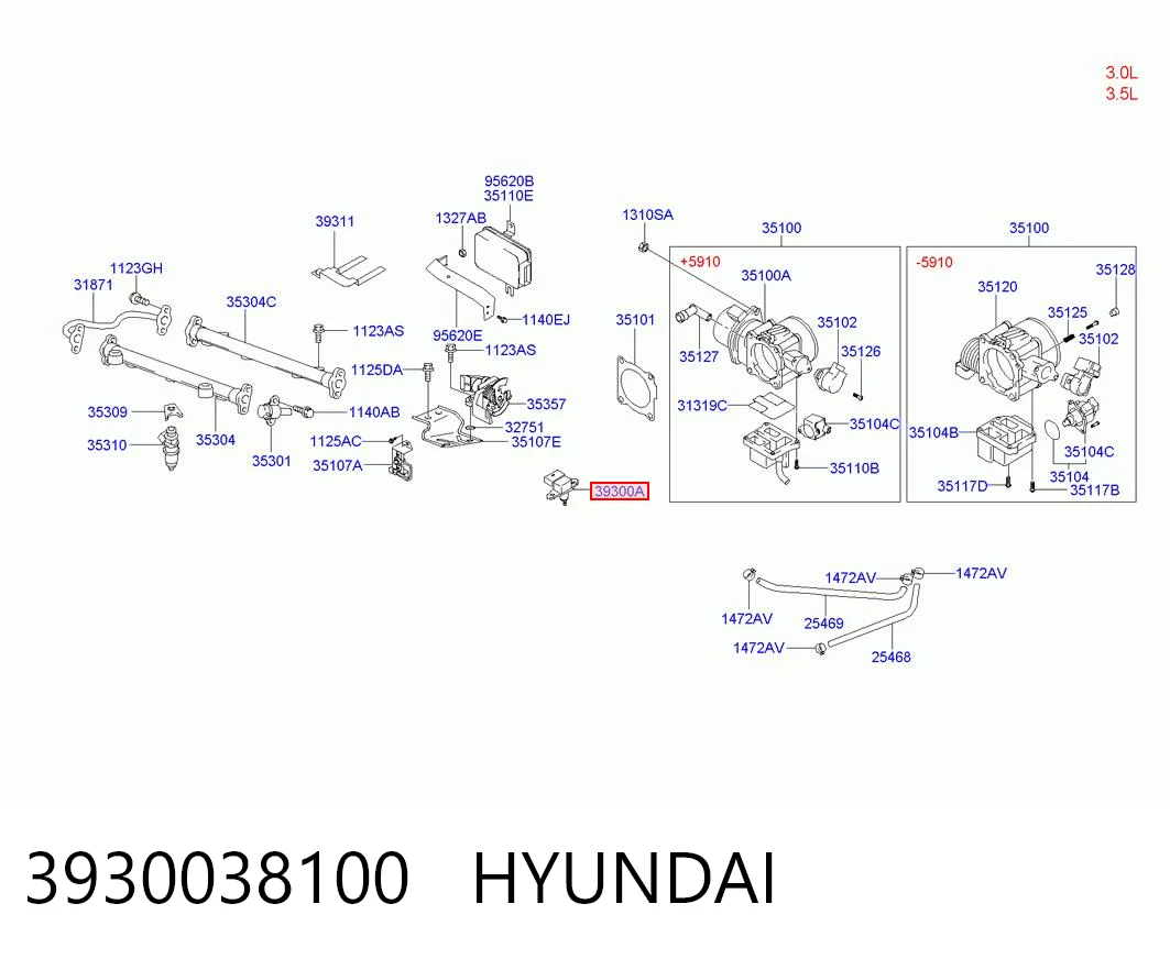 3930038100 Hyundai/Kia Датчик давления воздуха