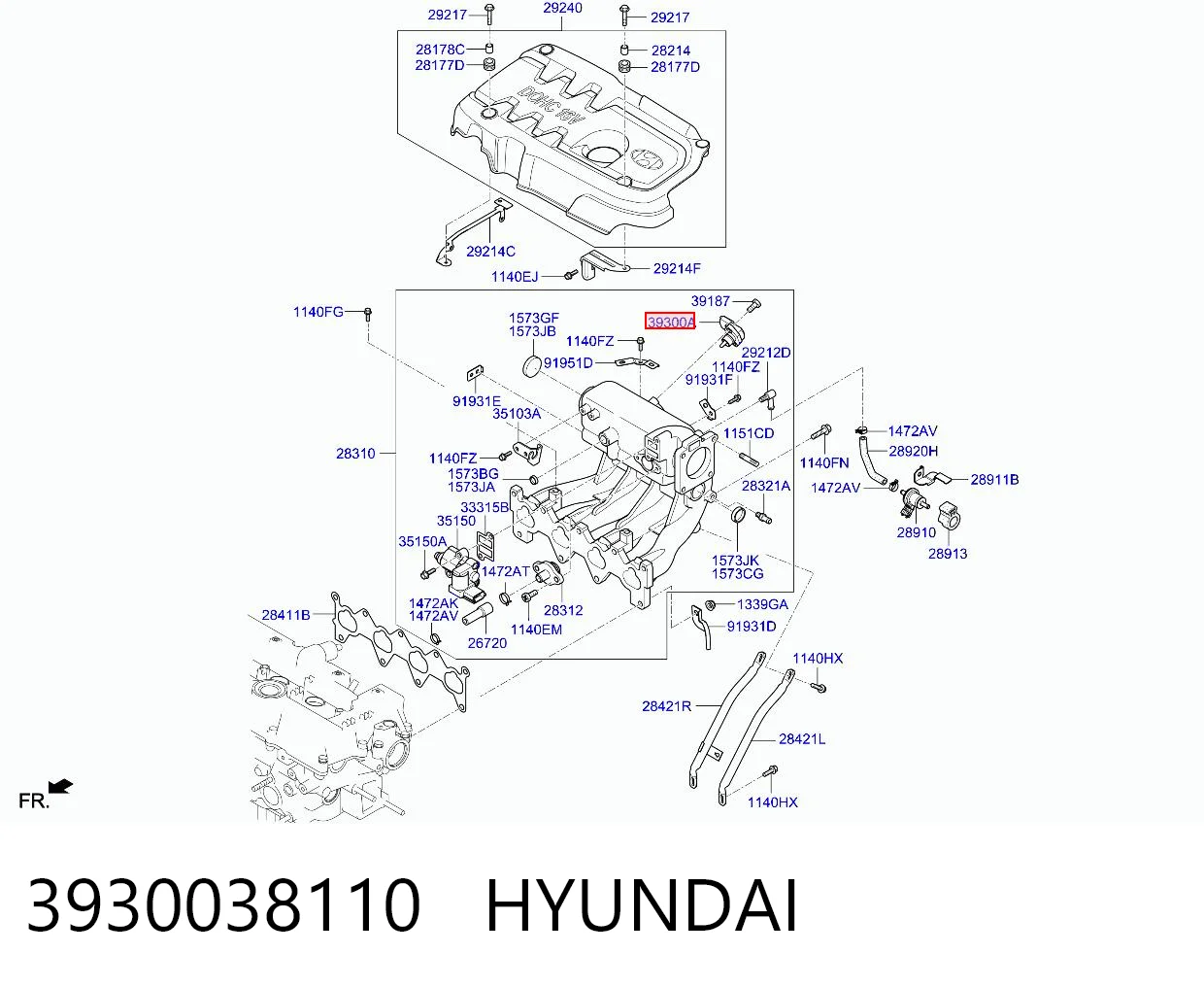 3930038110 Hyundai/Kia Датчик давления воздуха