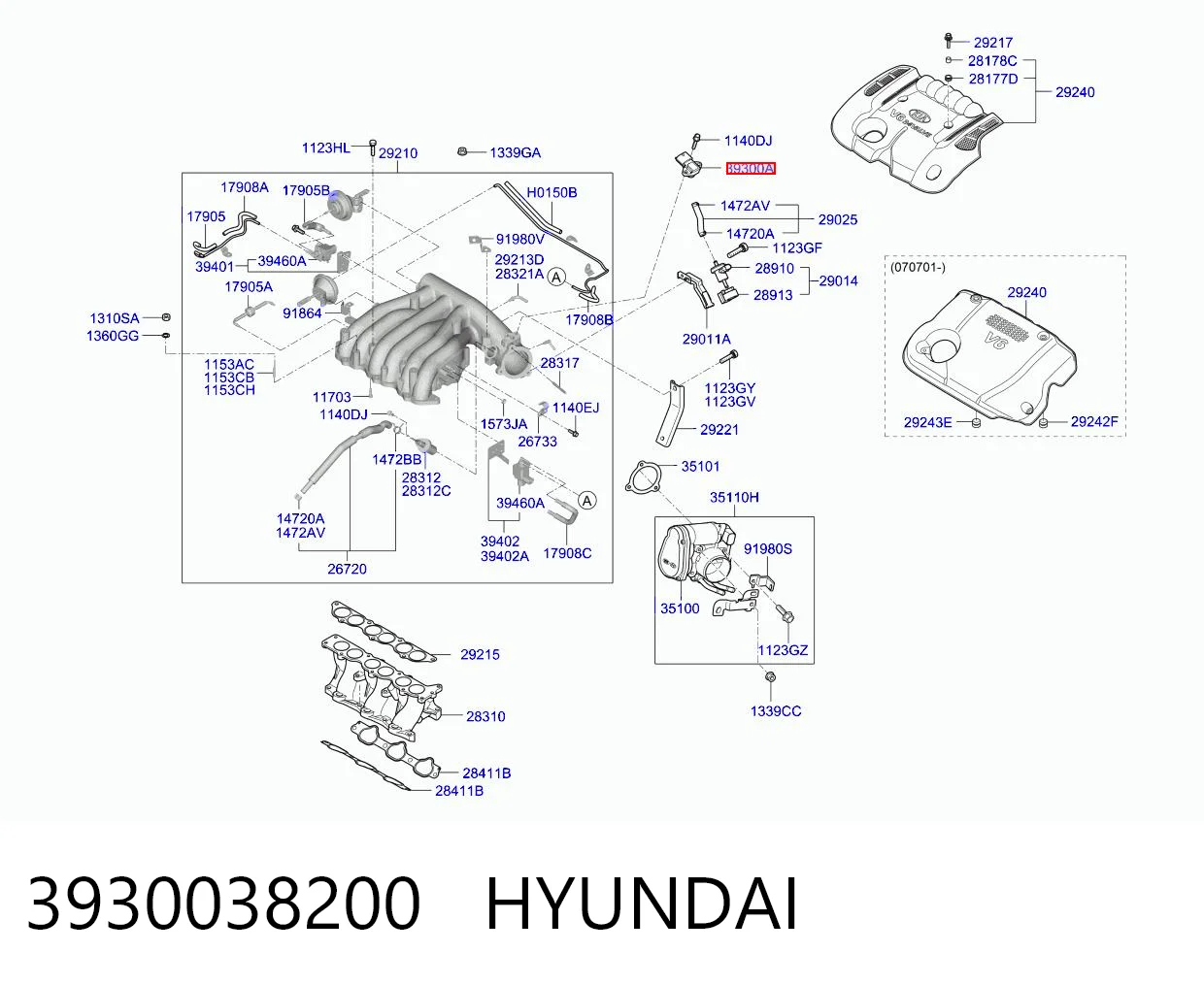 3930038200 Hyundai/Kia Датчик давления воздуха