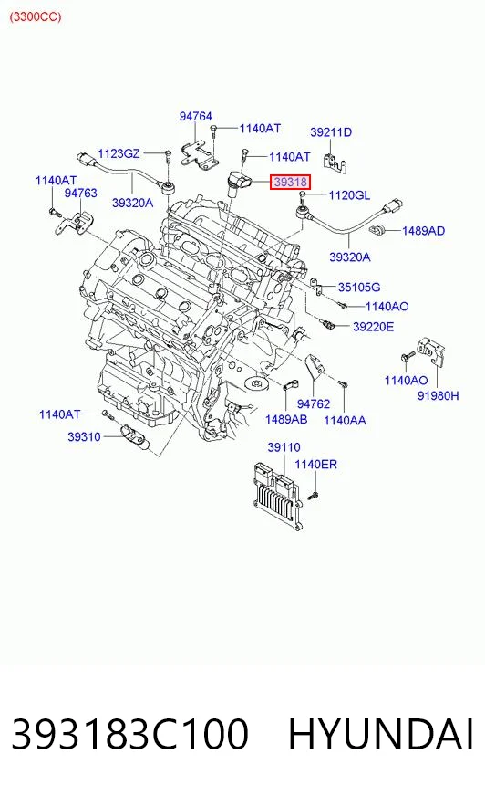 393183C100 Hyundai/Kia Датчик распределительного вала