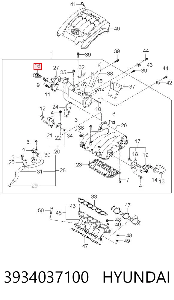 3934037100 Hyundai/Kia Датчик температуры воздуха на входе