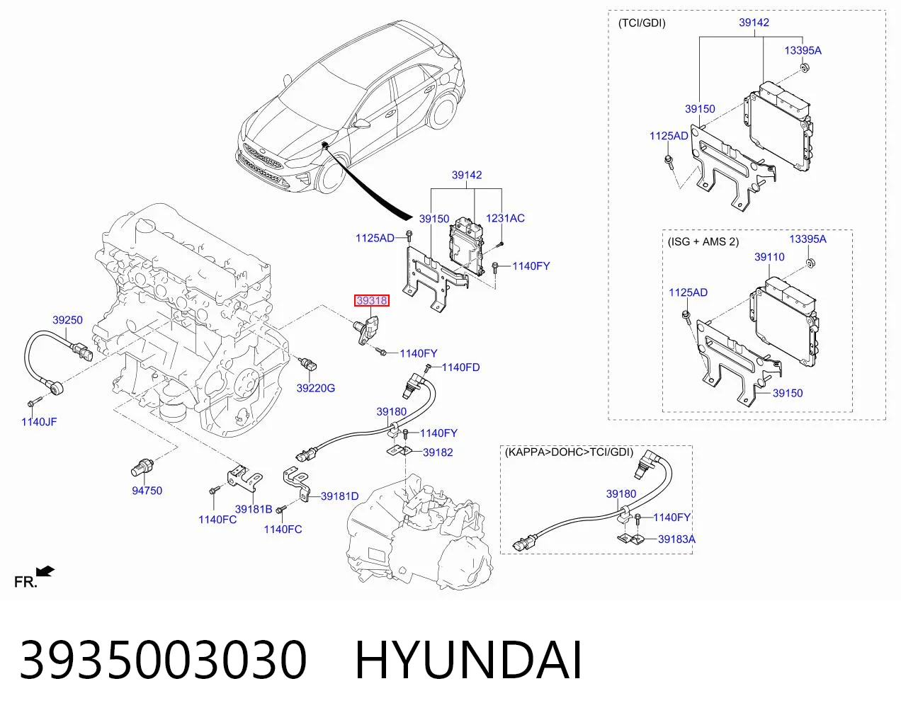 3935003030 Hyundai/Kia Датчик распределительного вала