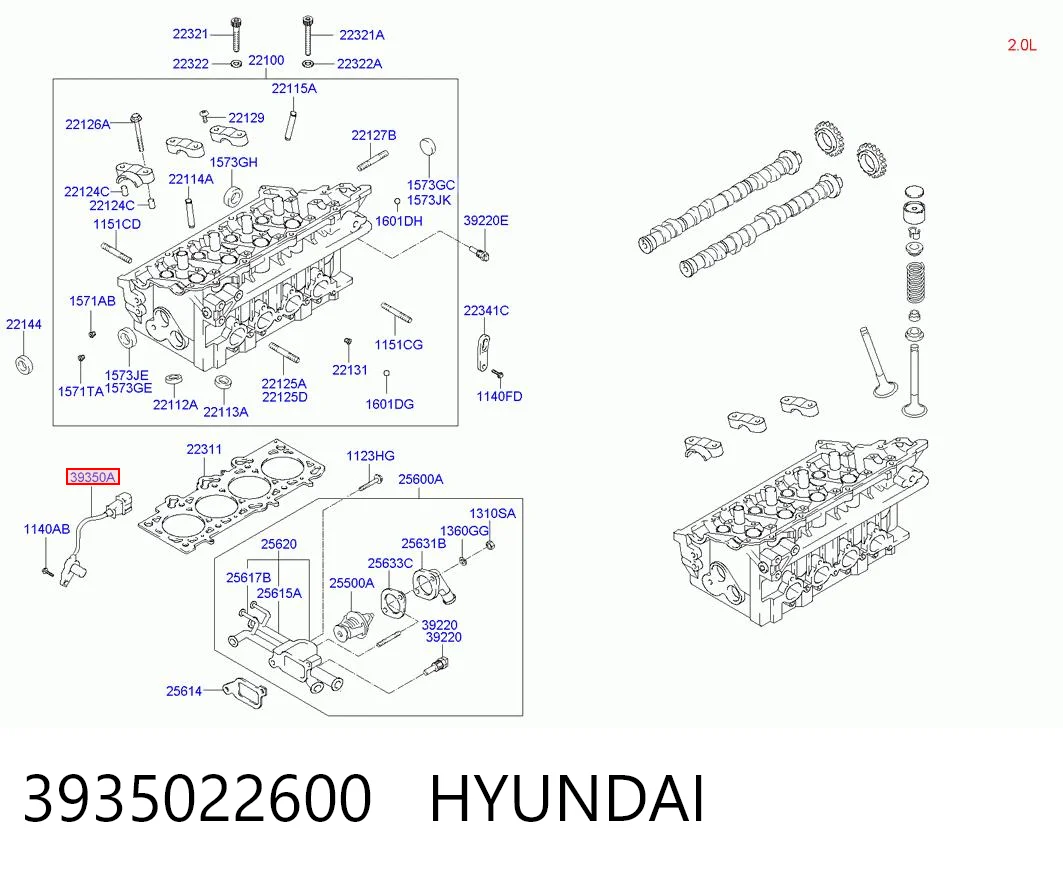 3935022600 Hyundai/Kia Датчик распределительного вала