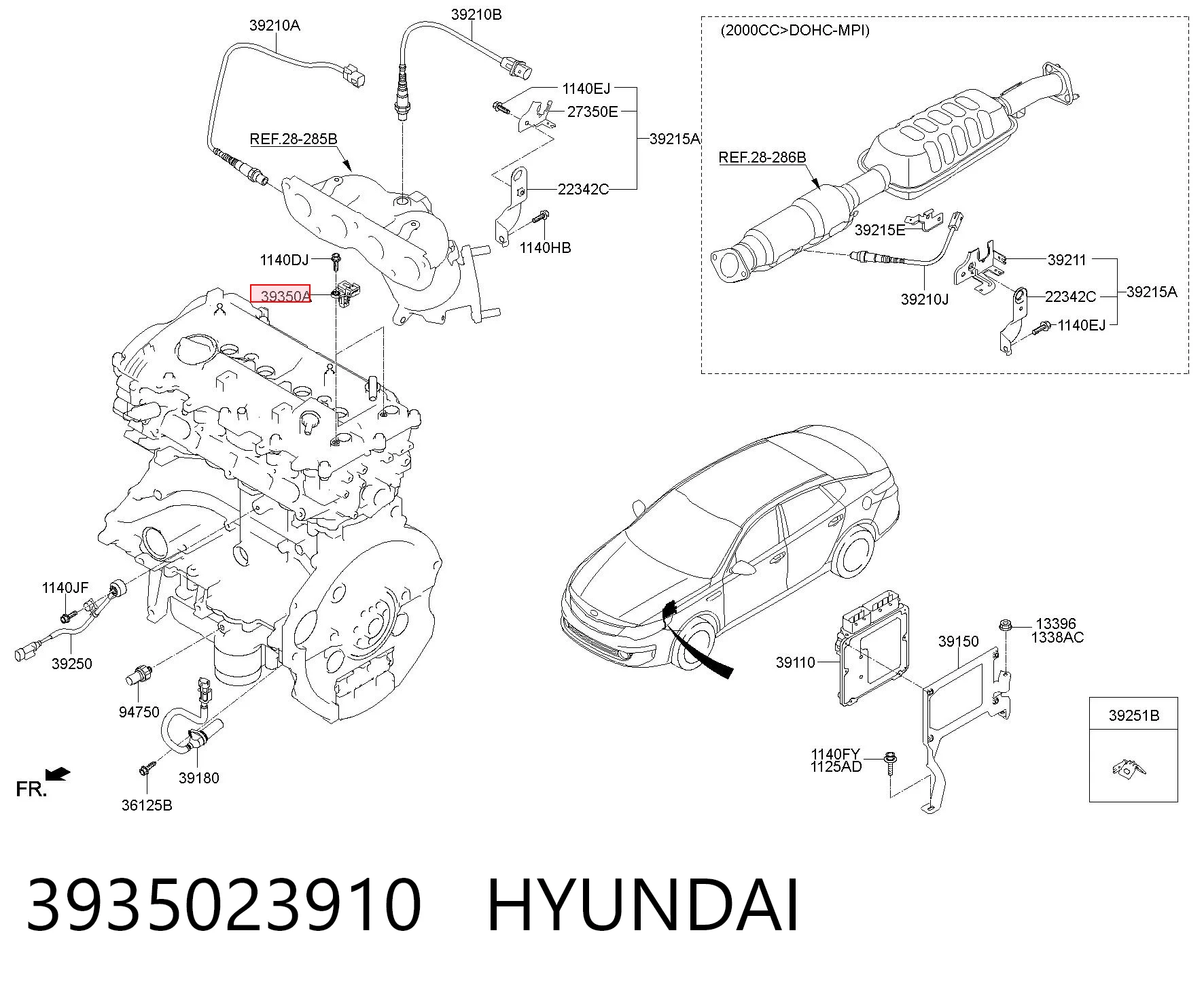 3935023910 Hyundai/Kia Датчик распределительного вала