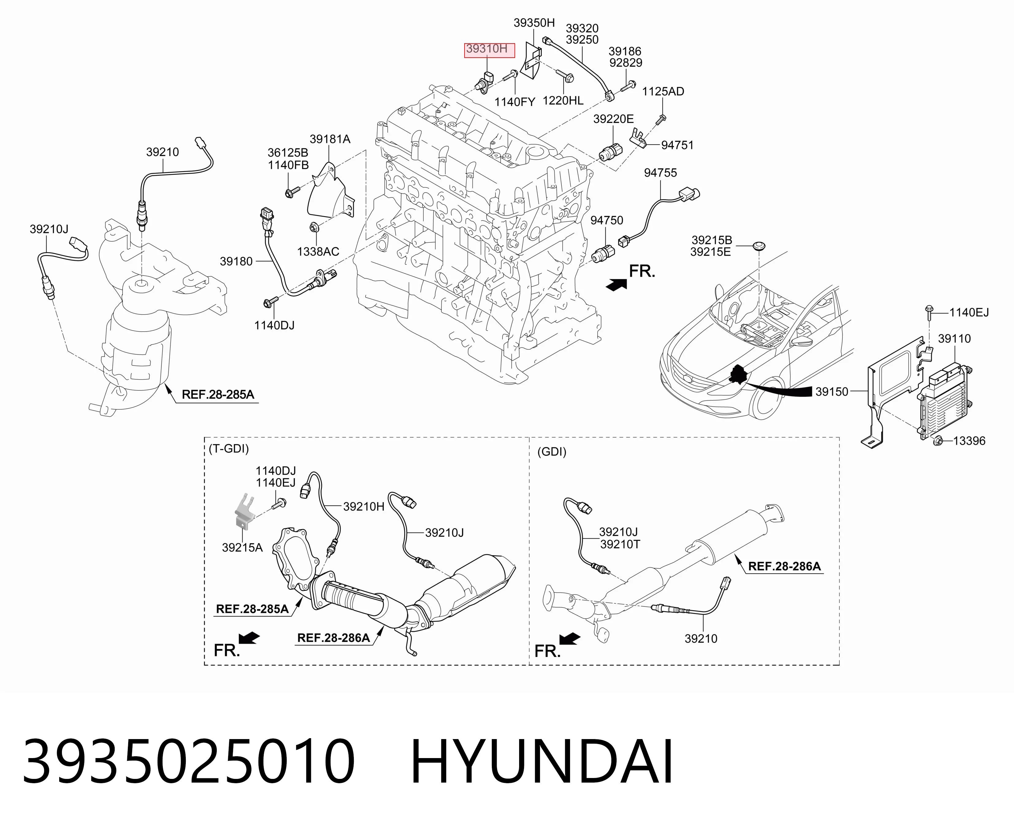 3935025010 Hyundai/Kia Датчик распределительного вала