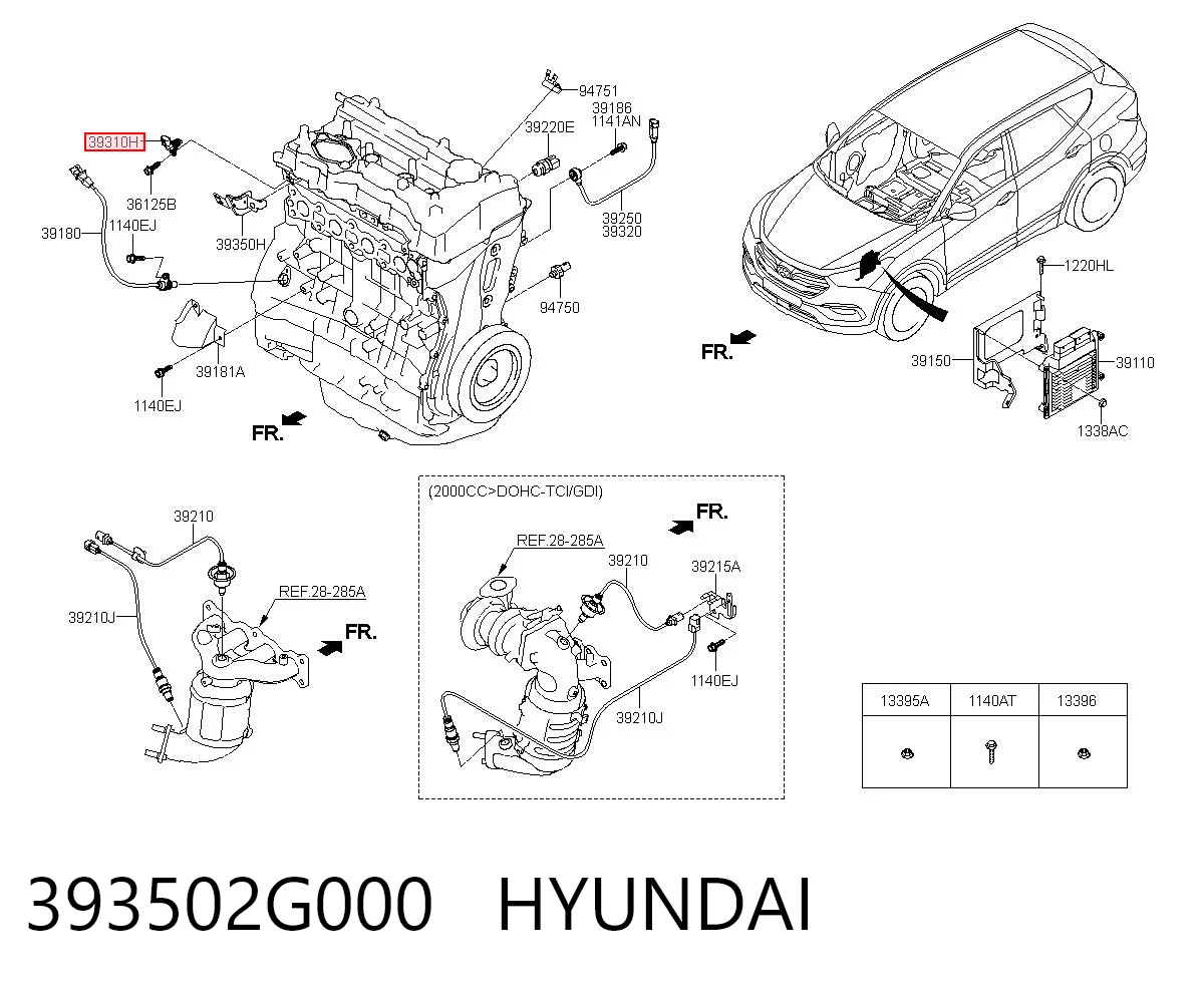 393502G000 Hyundai/Kia Датчик распределительного вала