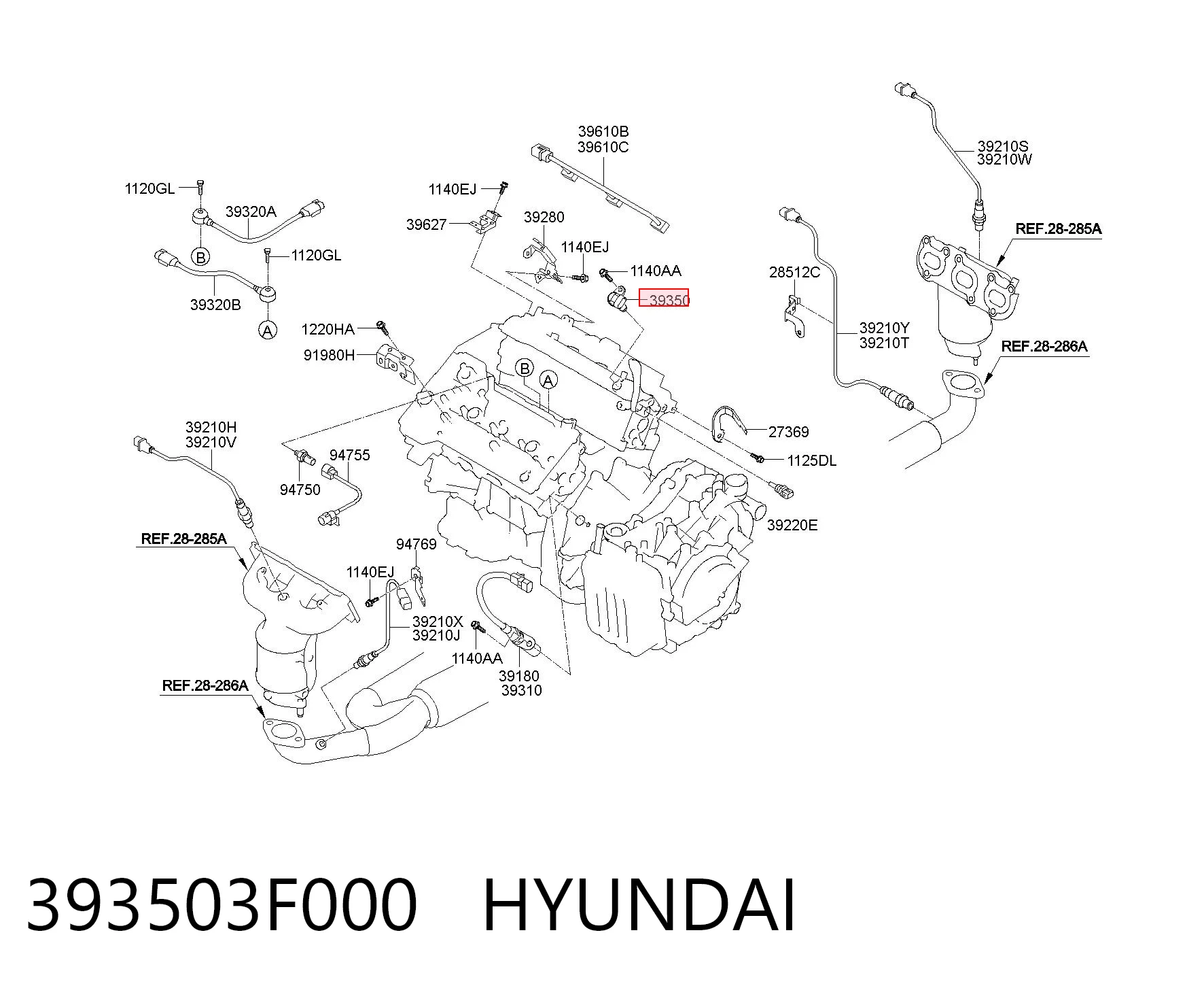 393503F000 Hyundai/Kia Датчик распределительного вала