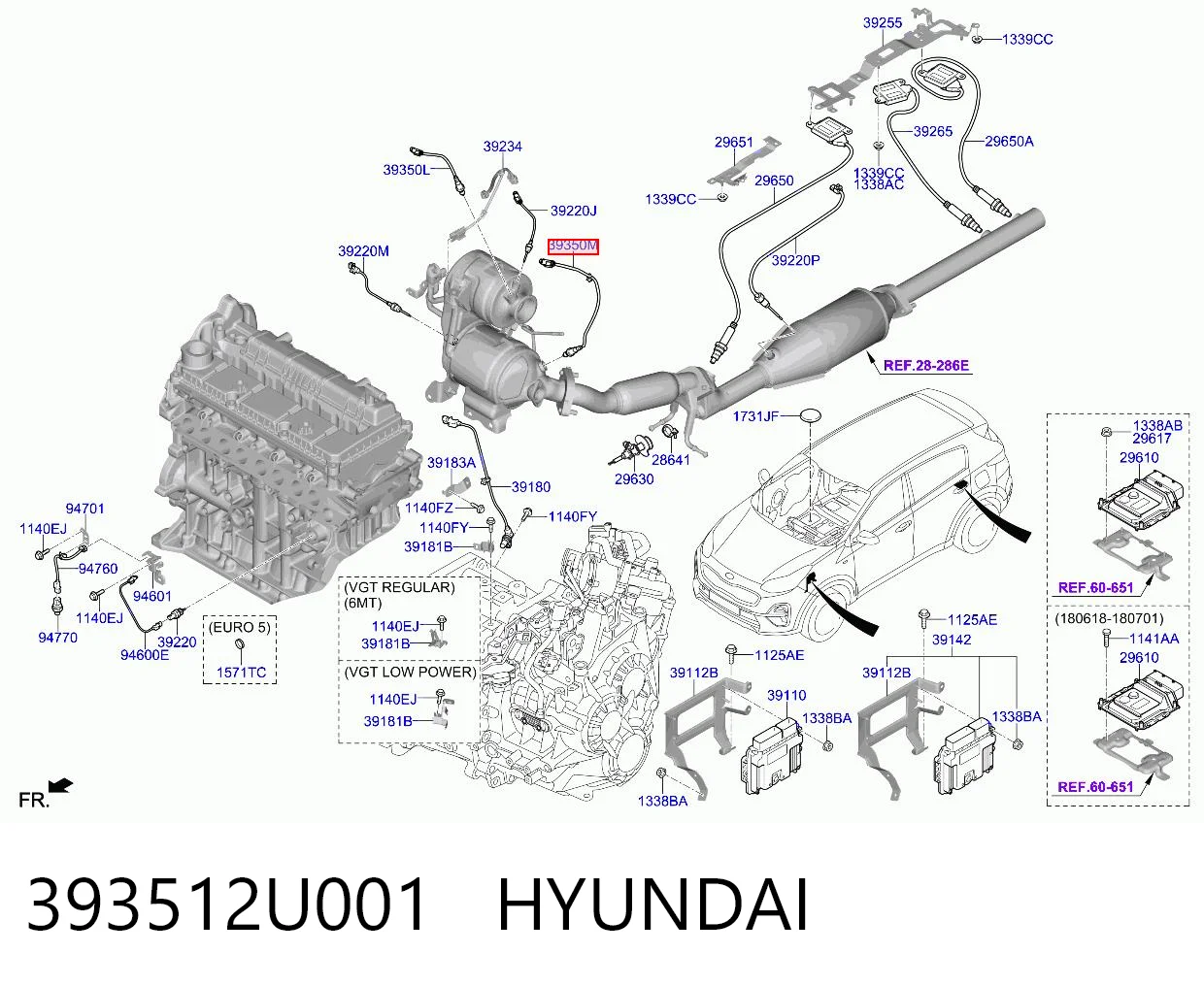 393512U001 Hyundai/Kia Датчик обедненной смеси