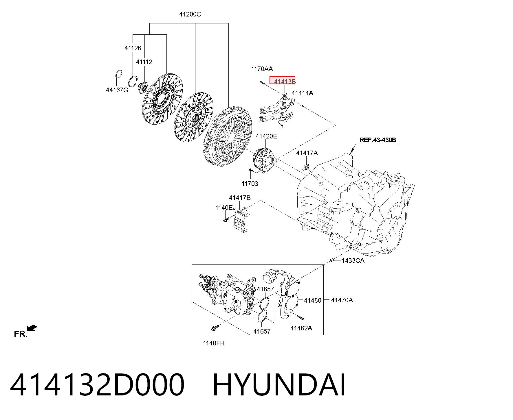 414132D000 Hyundai/Kia Вилка сцепления