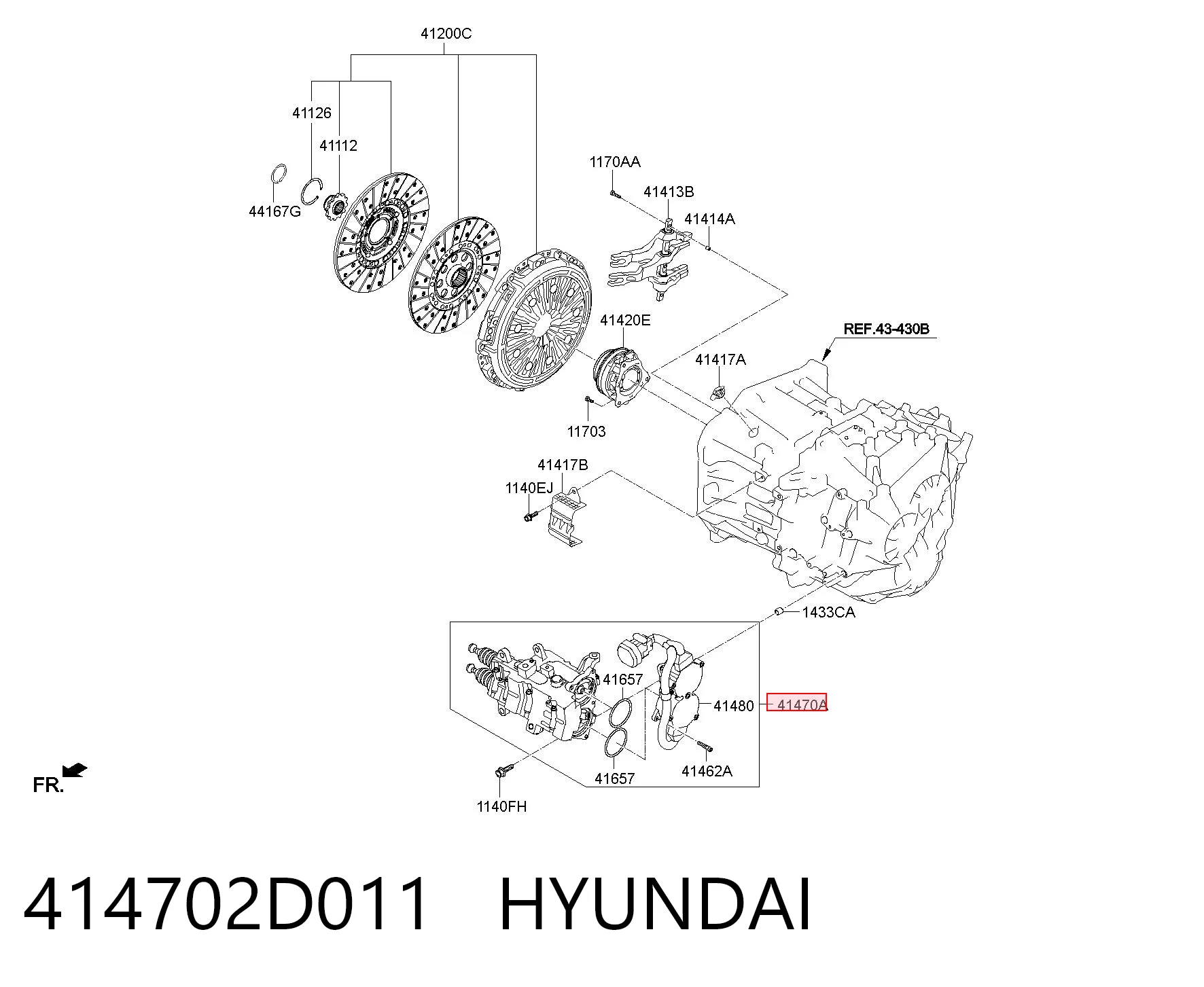 414702D011 Hyundai/Kia Сервопривод сцепления