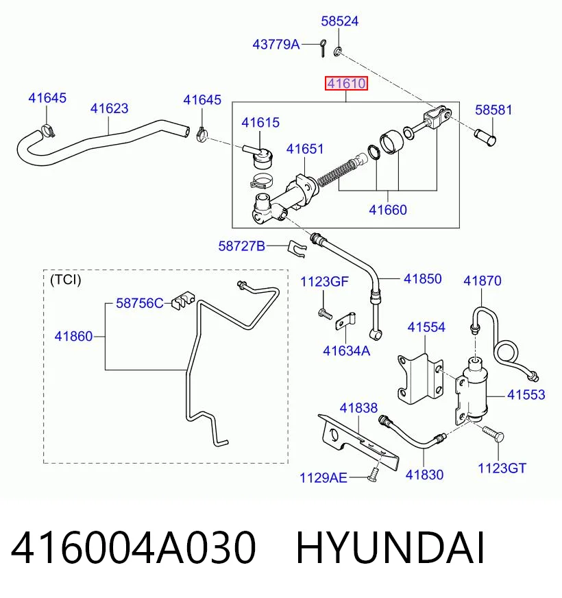 416004A030 Hyundai/Kia Цилиндр сцепления, главный