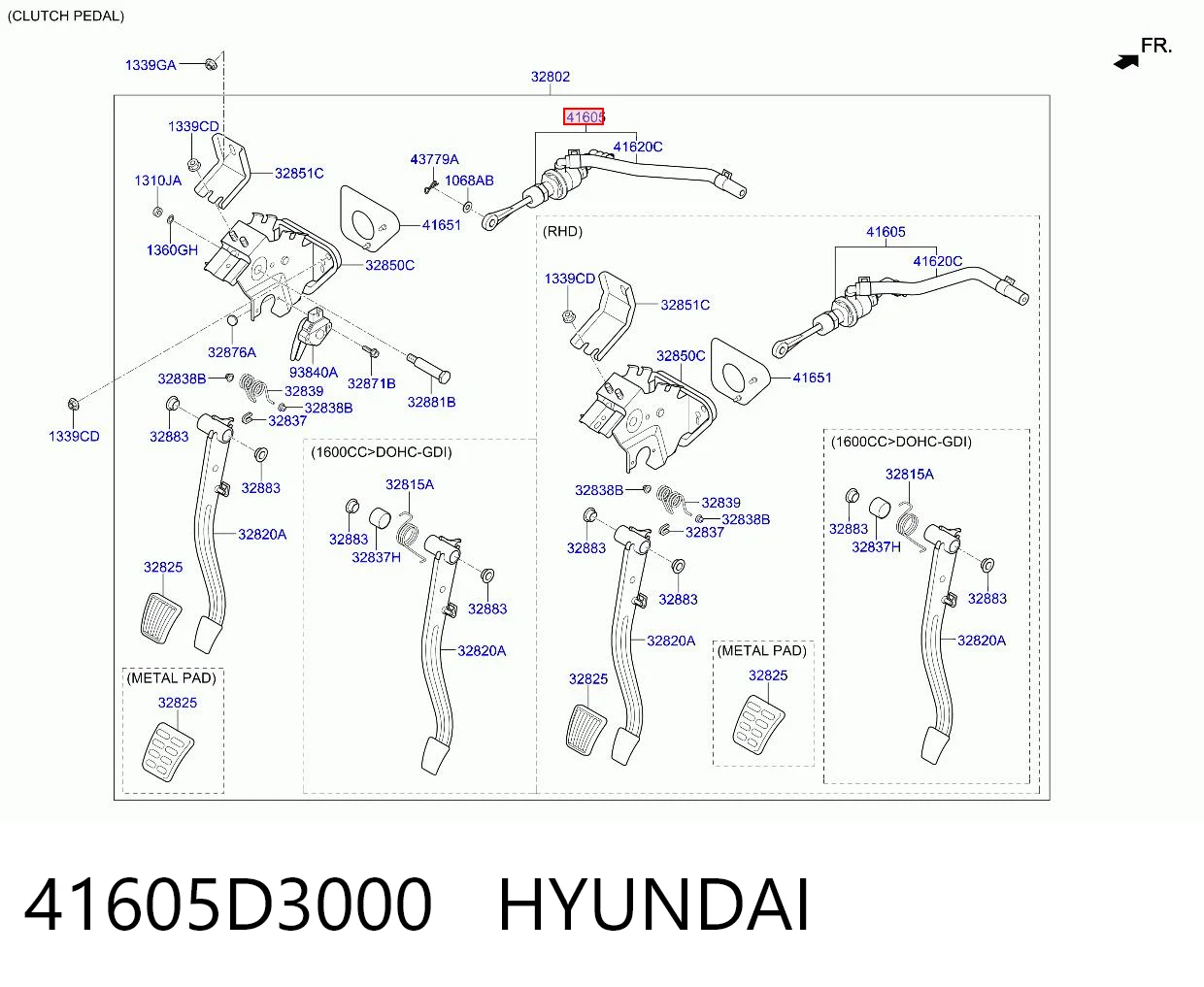 41605D3000 Hyundai/Kia Цилиндр сцепления, главный
