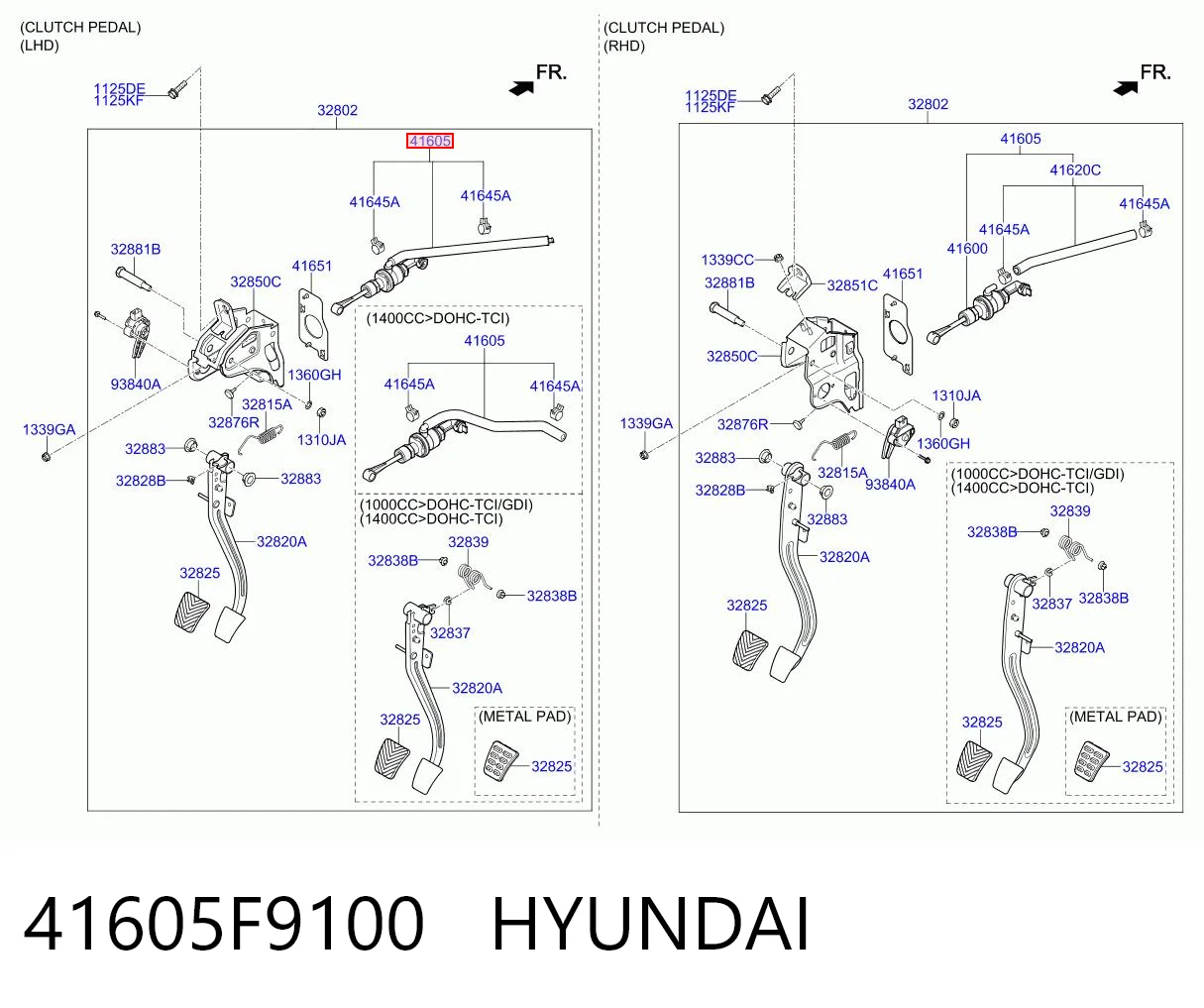 41605F9100 Hyundai/Kia Цилиндр сцепления, главный