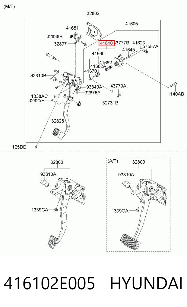 416102E005 Hyundai/Kia Цилиндр сцепления, главный