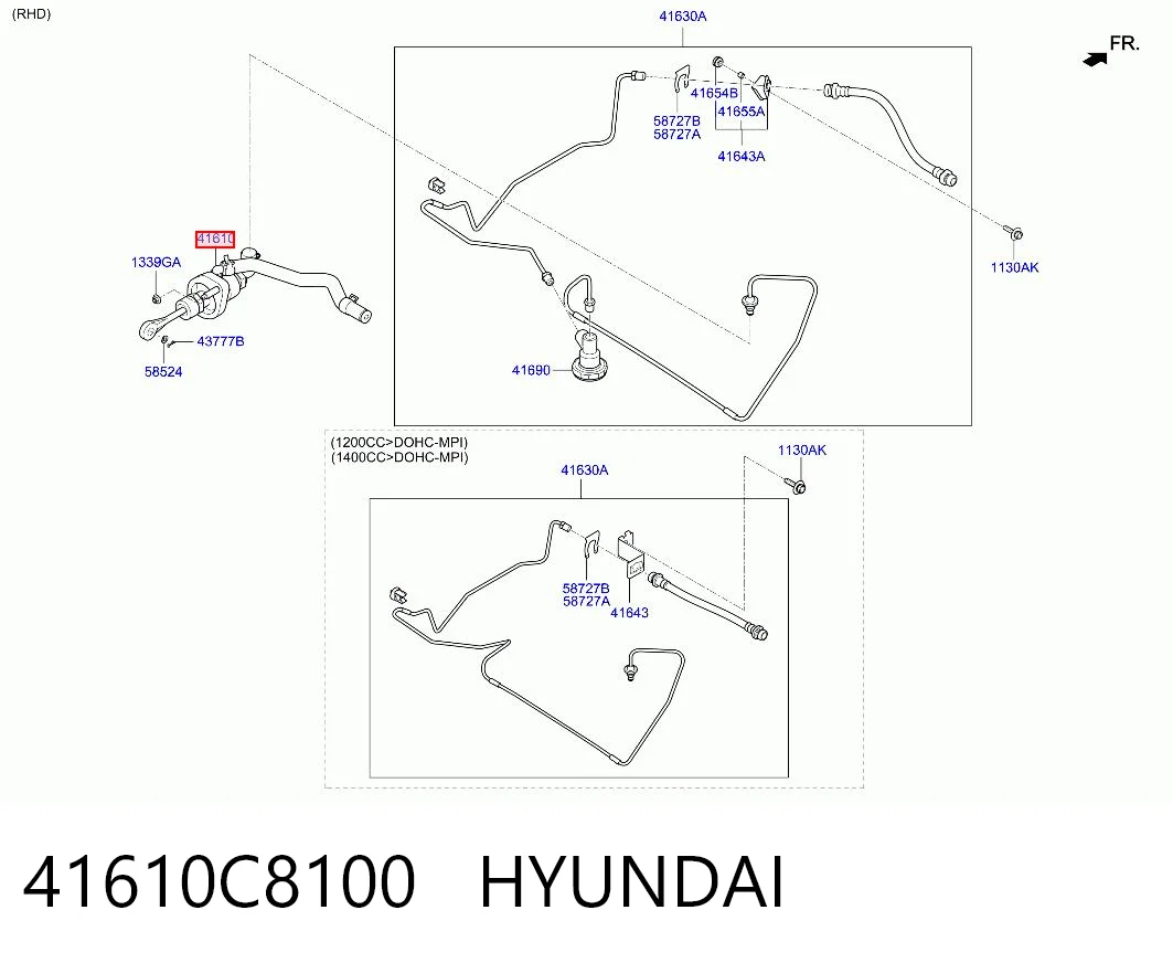 41610C8100 Hyundai/Kia Цилиндр сцепления, главный