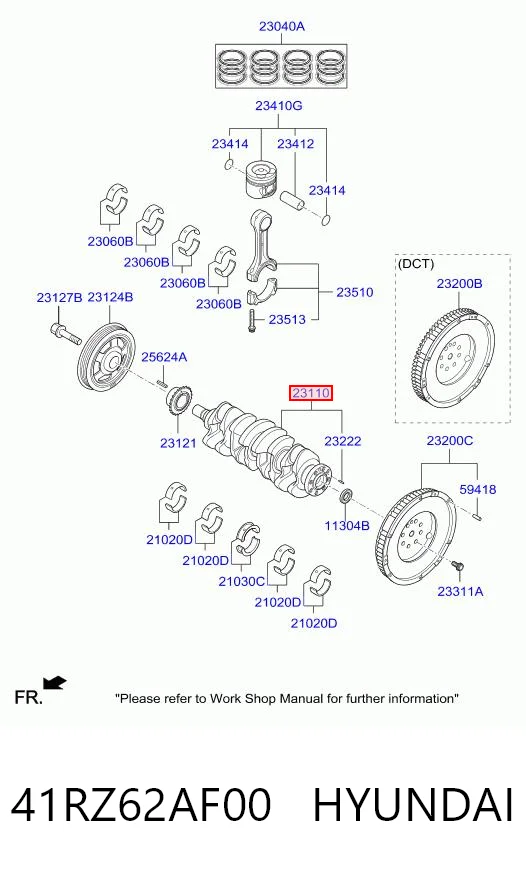 41RZ62AF00 Hyundai/Kia Коленвал двигателя