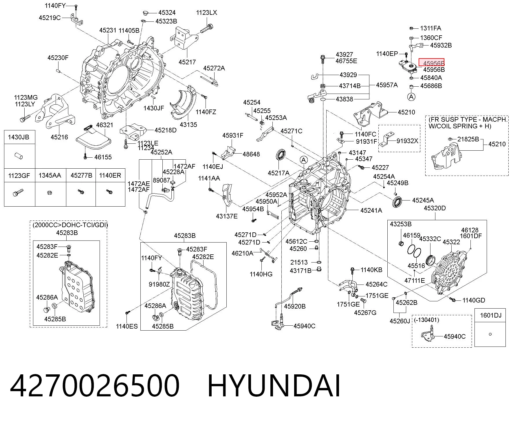 4270026500 Hyundai/Kia Датчик положения селектора АКПП