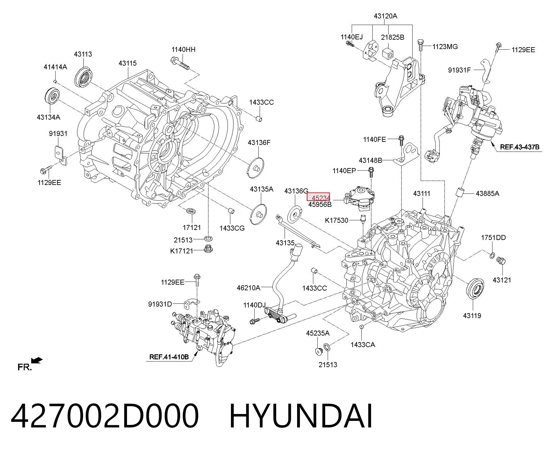427002D000 Hyundai/Kia Датчик положения селектора АКПП