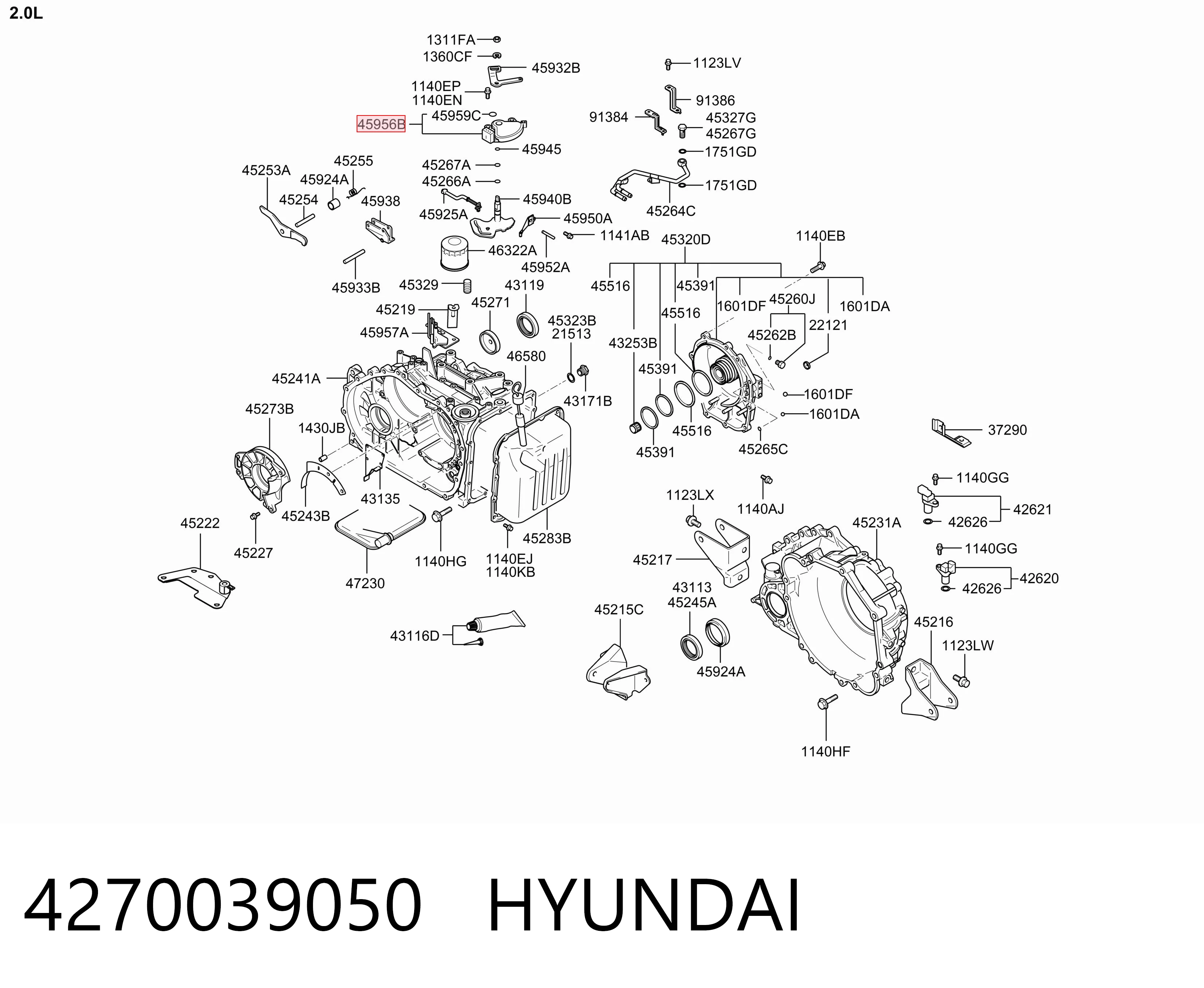 4270039050 Hyundai/Kia Датчик положения селектора АКПП