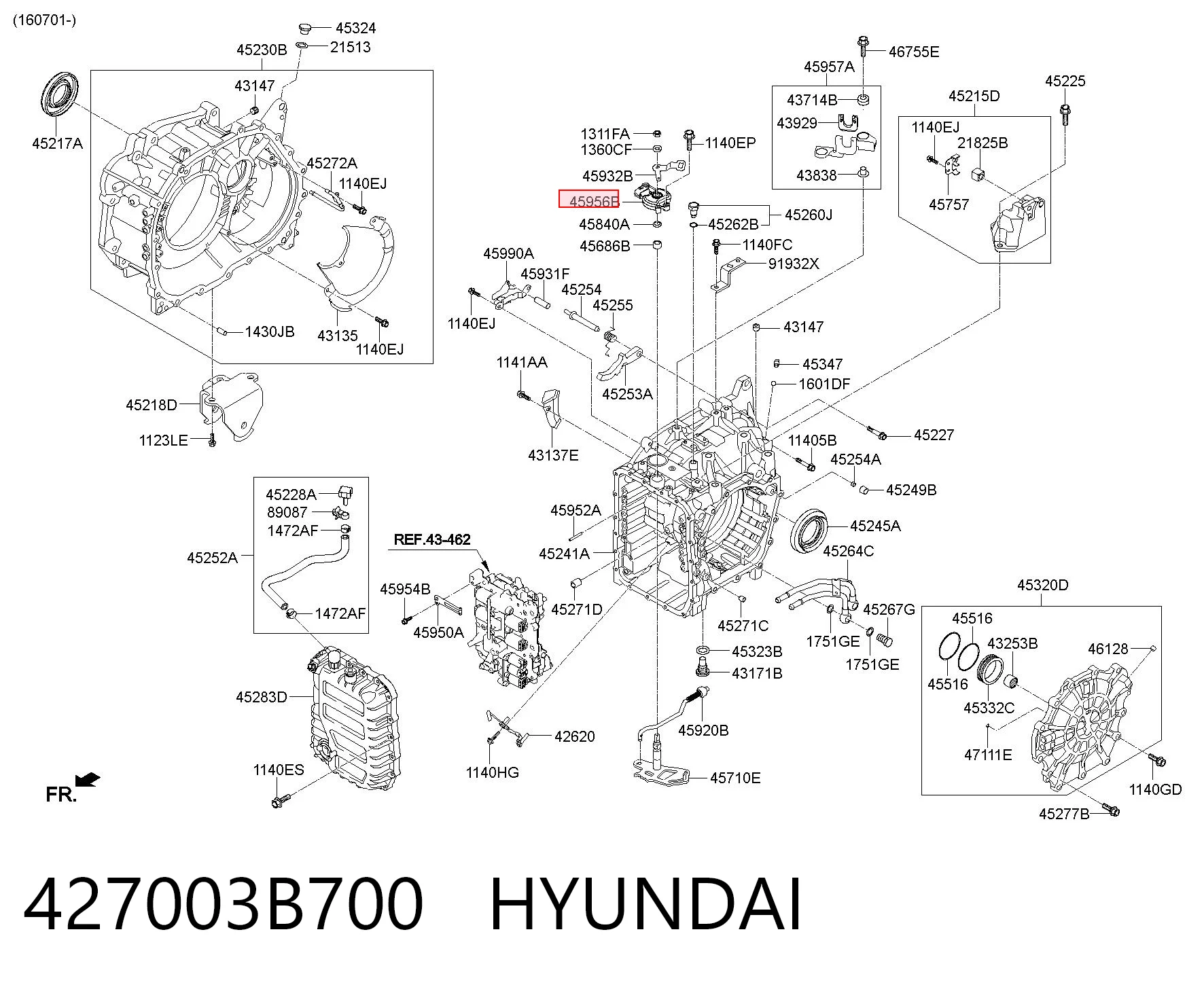 427003B700 Hyundai/Kia Датчик положения селектора АКПП