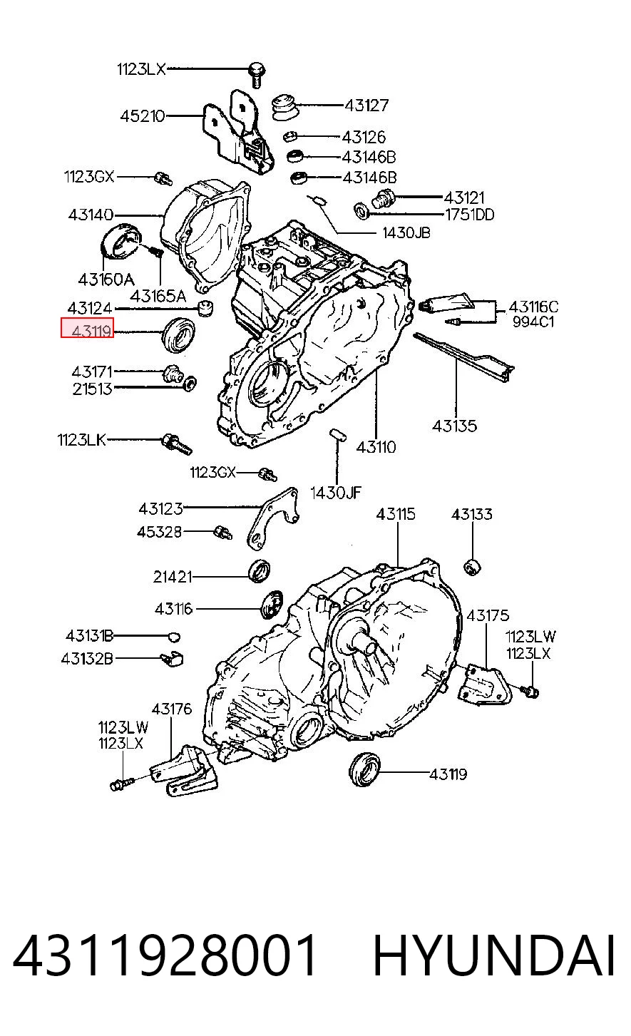 4311928001 Hyundai/Kia Сальник переднего моста