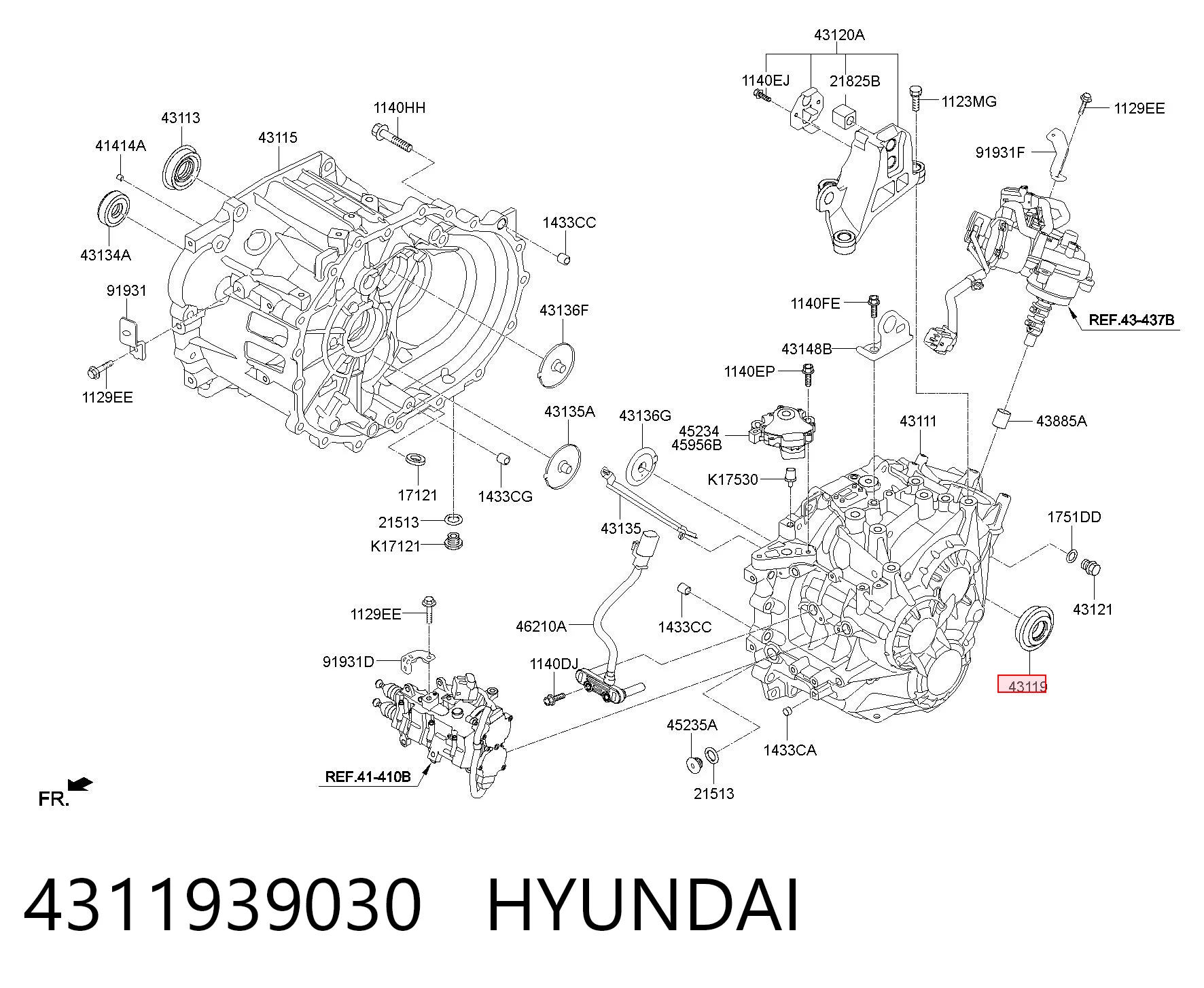 4311939030 Hyundai/Kia Сальник переднего моста