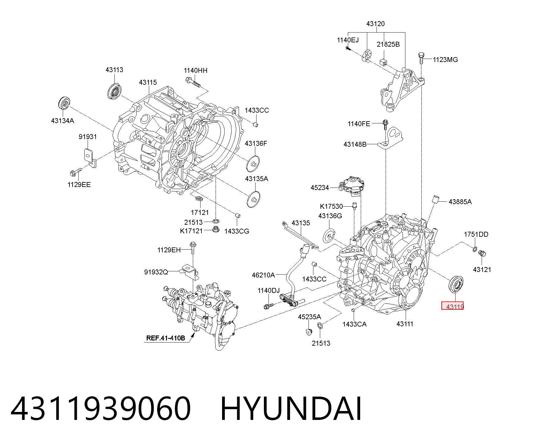 4311939060 Hyundai/Kia Сальник переднего моста