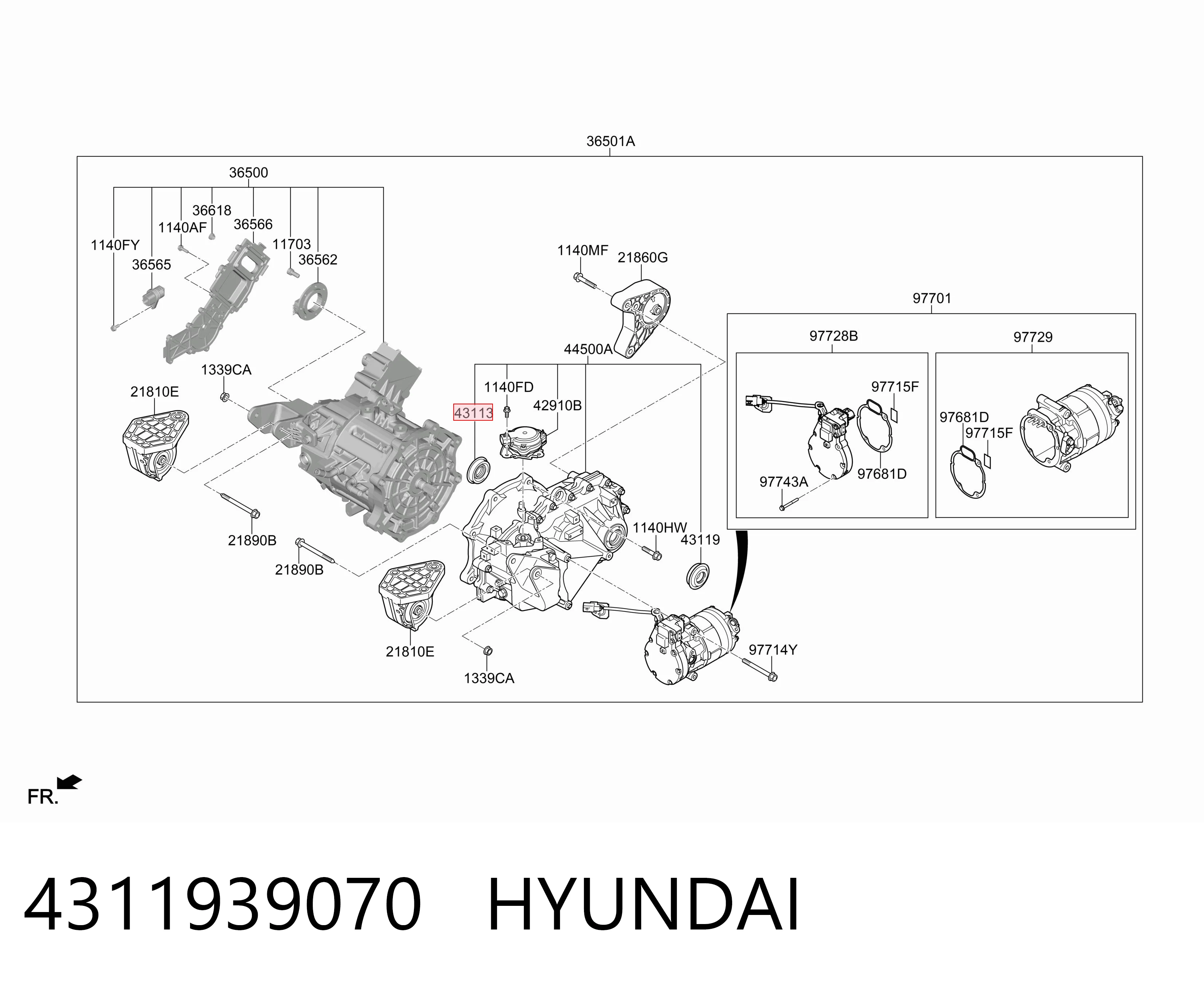 4311939070 Hyundai/Kia Сальник переднего моста