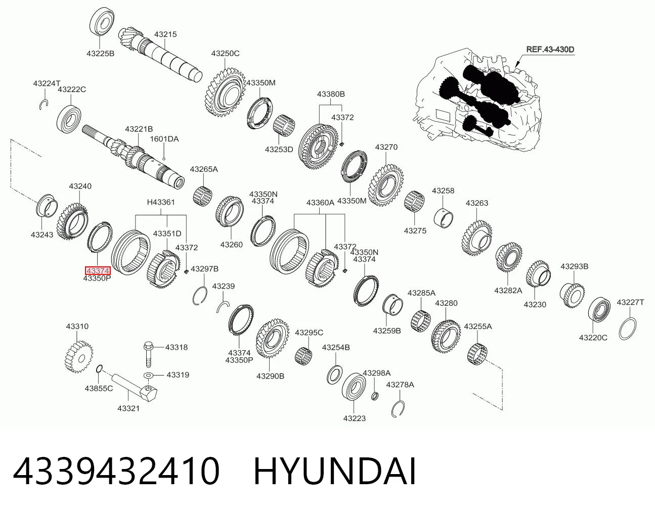 4339432410 Hyundai/Kia Кольцо синхронизатора