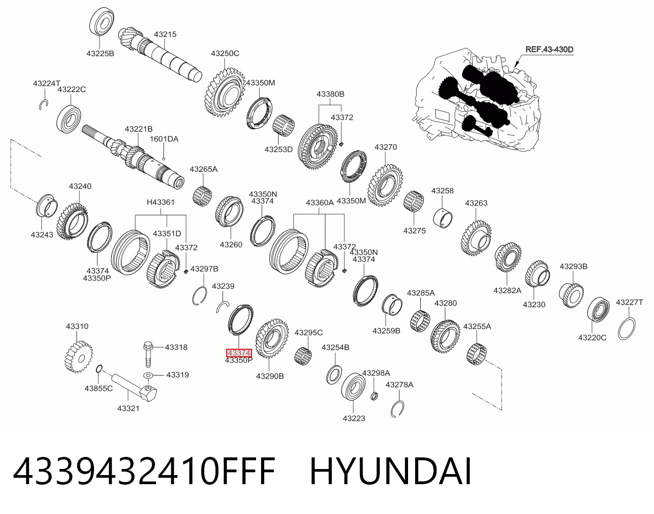 4339432410FFF Hyundai/Kia Кольцо синхронизатора