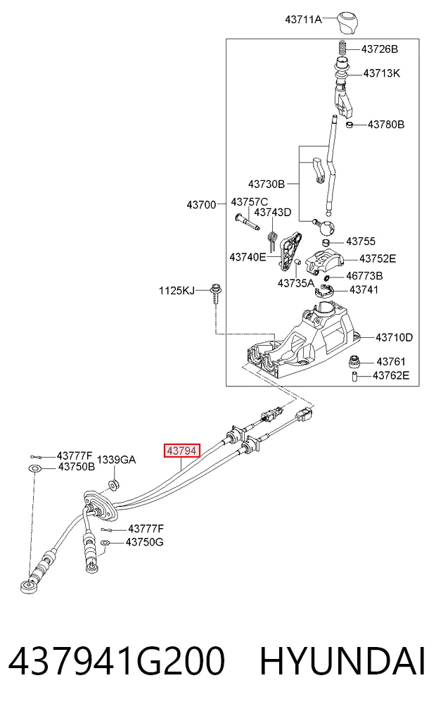  Трос КПП Hyundai Accent 3