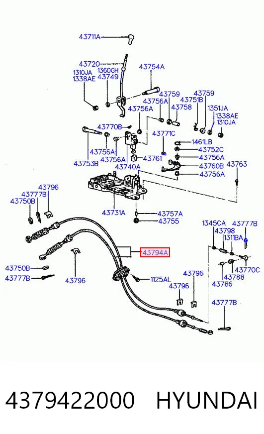 F60505OEM Korea (oem) Трос переключения передач