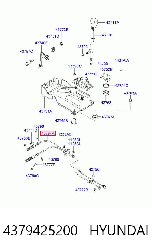 Трос переключения передач сдвоенный Hyundai Accent 1 X-3