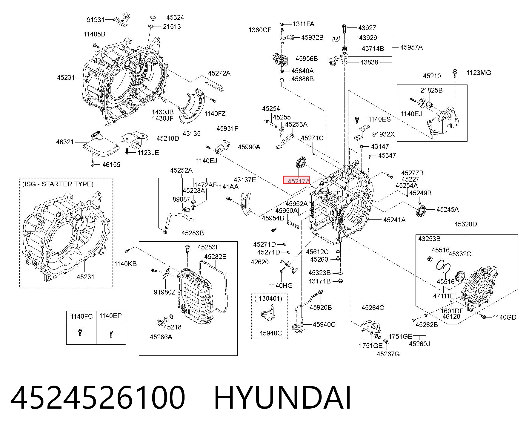 4524526100 Hyundai/Kia Сальник полуоси переднего моста, правой