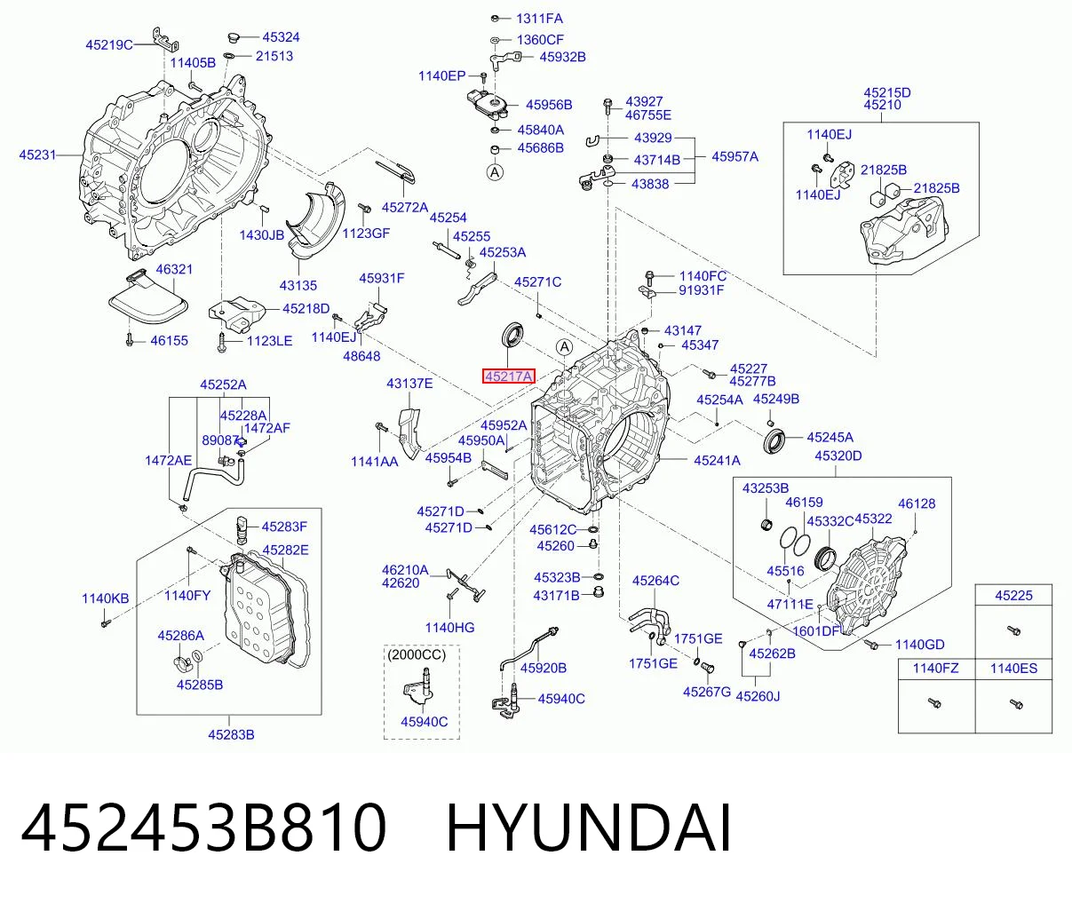452453B810 Hyundai/Kia Сальник полуоси переднего моста левой