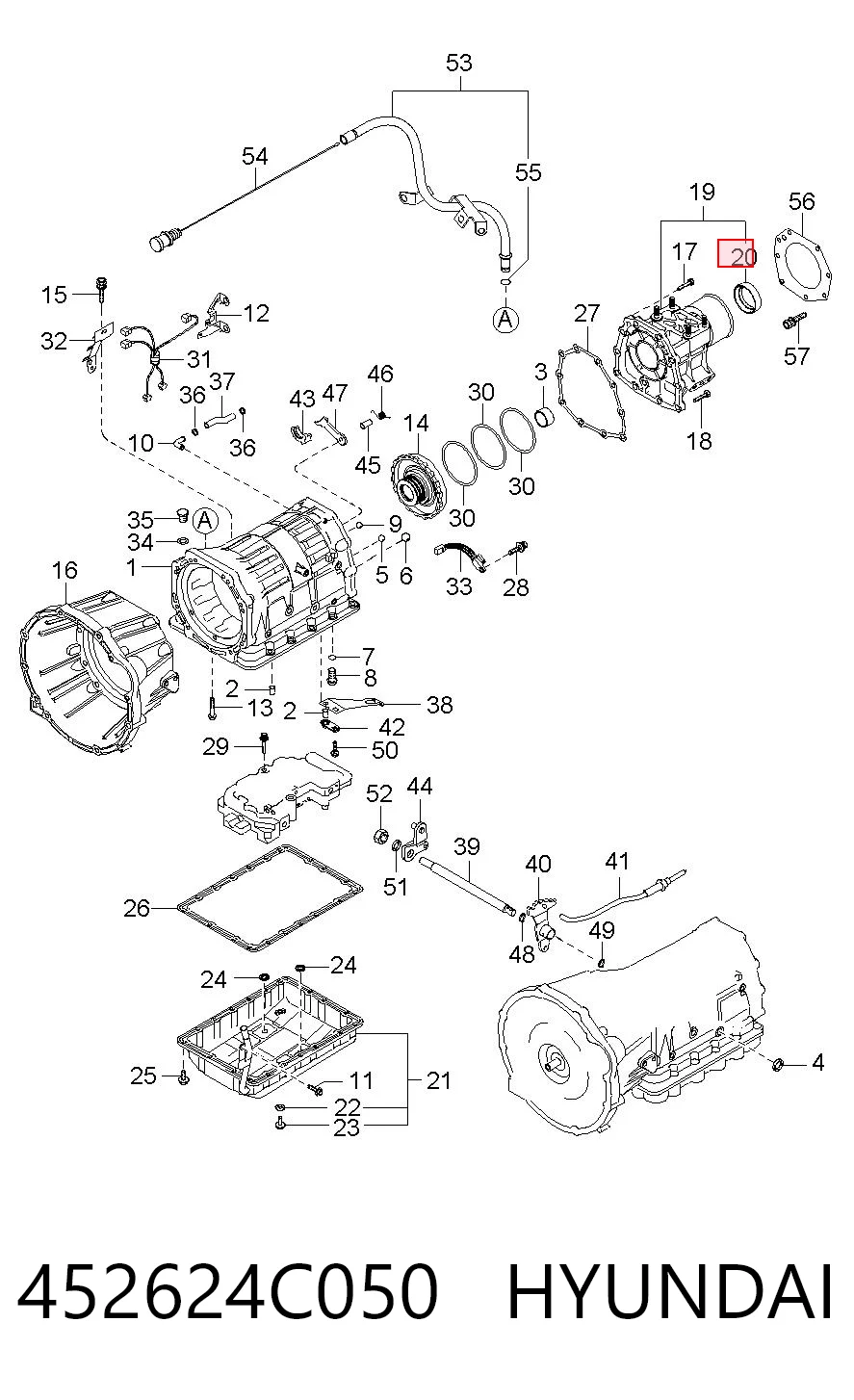 452624C050 Hyundai/Kia Сальник АКПП/КПП (выходного/вторичного вала)