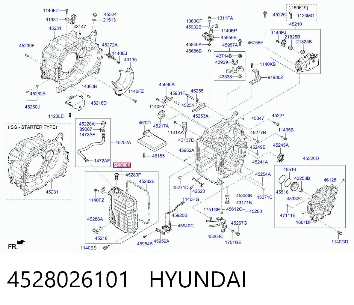 4528026101 Hyundai/Kia Крышка коробки передач