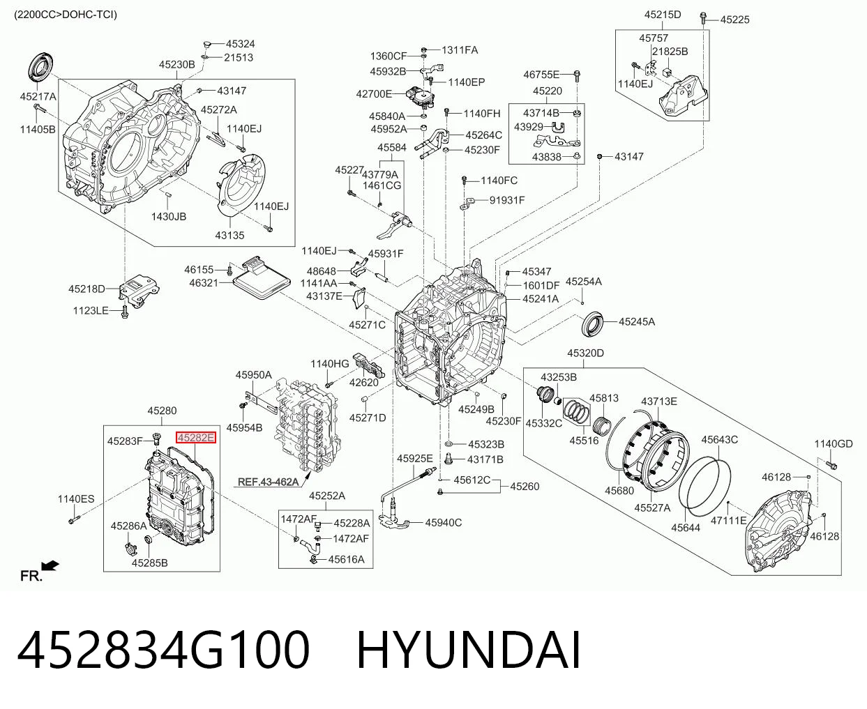 452834G100 Hyundai/Kia Прокладка поддона АКПП/МКПП