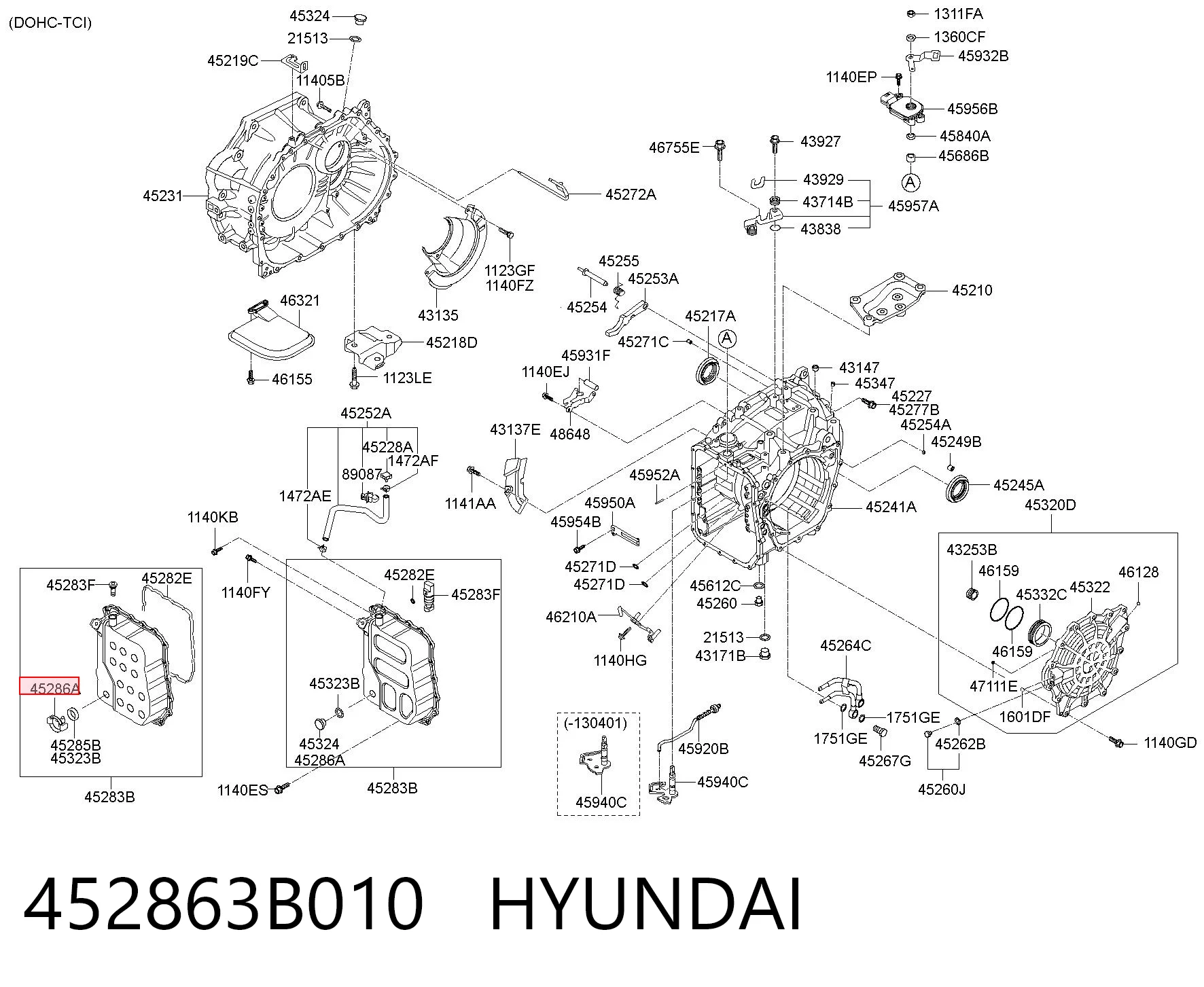 452863B010 Hyundai/Kia Пробка поддона АКПП