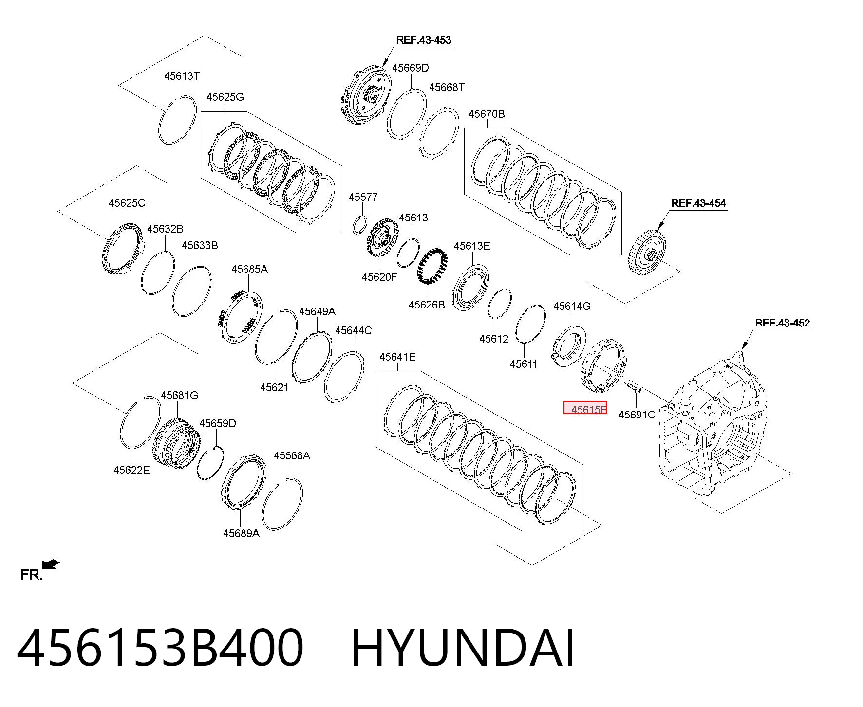 456153B400 Hyundai/Kia Кольцо ступицы