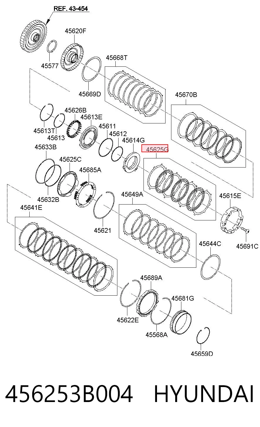 456253B004 Hyundai/Kia Диск сцепления ведомый