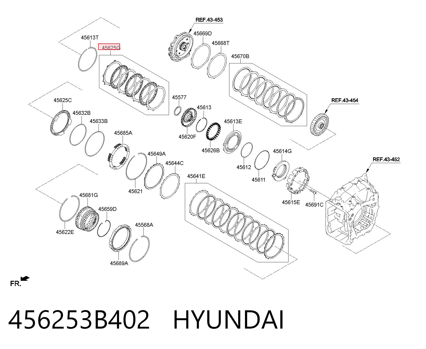 456253B402 Hyundai/Kia Диск сцепления ведомый