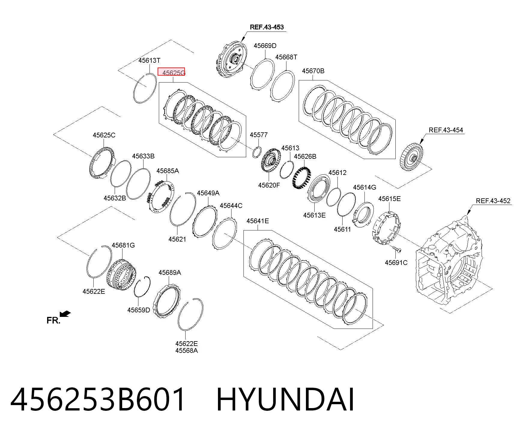 456253B601 Hyundai/Kia Диск сцепления ведомый