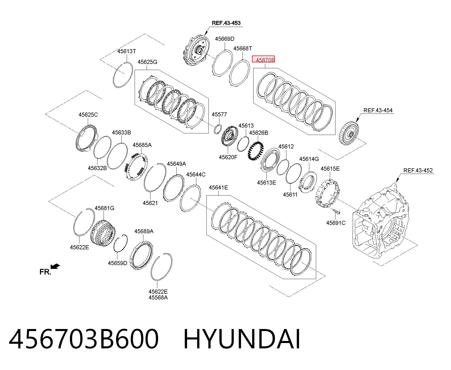 456703B600 Hyundai/Kia Диск сцепления ведомый