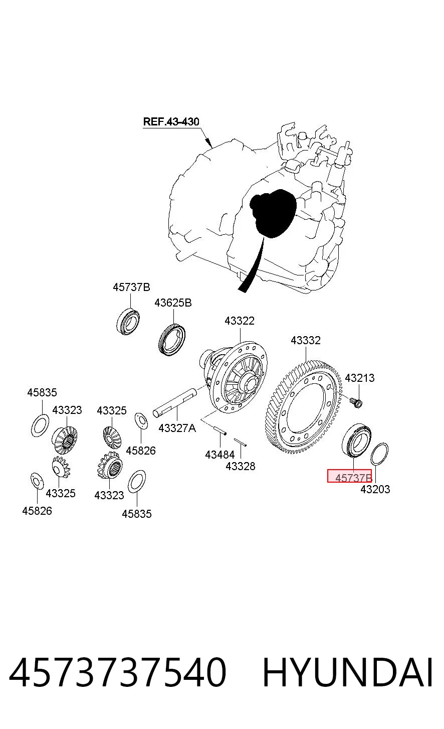 4573737540 Hyundai/Kia Подшипник дифференциала переднего моста